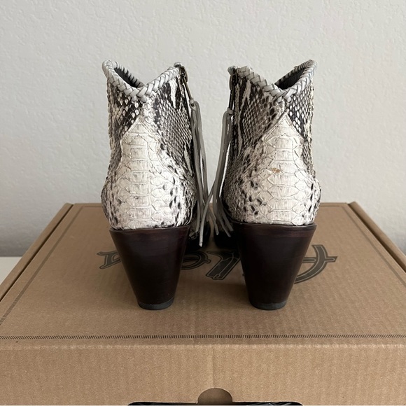 Allens Python Ankle Boots/ Azulado Kyra Almond Toe Boots - Picture 6 of 9